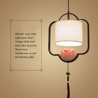 DecorBites™ Chinese Cloth Chandelier for Bedroom, Dining Room, Corridor, Hotel - Light & Elegant