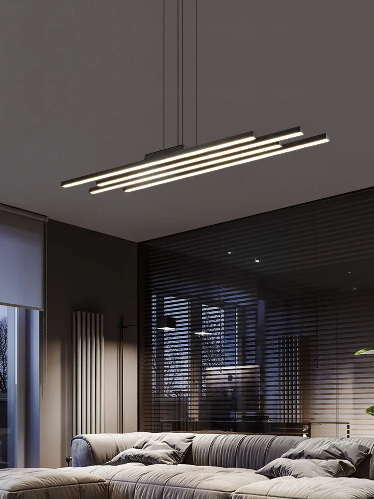 DecorBites™ Black Nordic Chandelier LED Light Minimalist Designer Style Bar Living Room