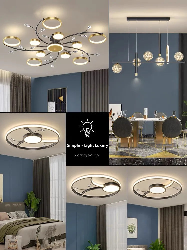 ™ LED Chandelier: Modern Whole House Indoor Lighting for Bedroom, Living Hall, and Dining Room