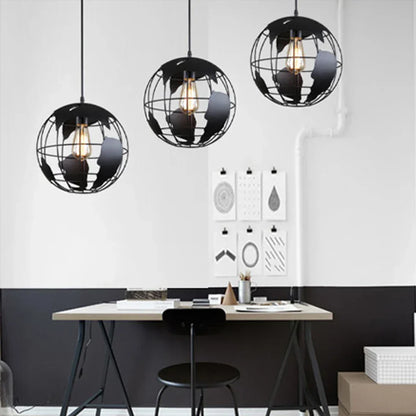 DecorBites™ Black Metal Industrial Ceiling Light with E27 Socket for Living, Bedroom, Dining Room