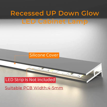 DecorBites™ LED Cabinet Layer Lamp: Ultra-Thin Aluminum Profiles, Up Down Backlight, 18mm Board.