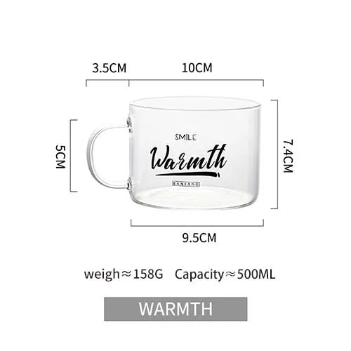 DecorBites™ Creative Alphabet Glass Juice Cup with Handle | Personalized Office Tea and Dessert Cup