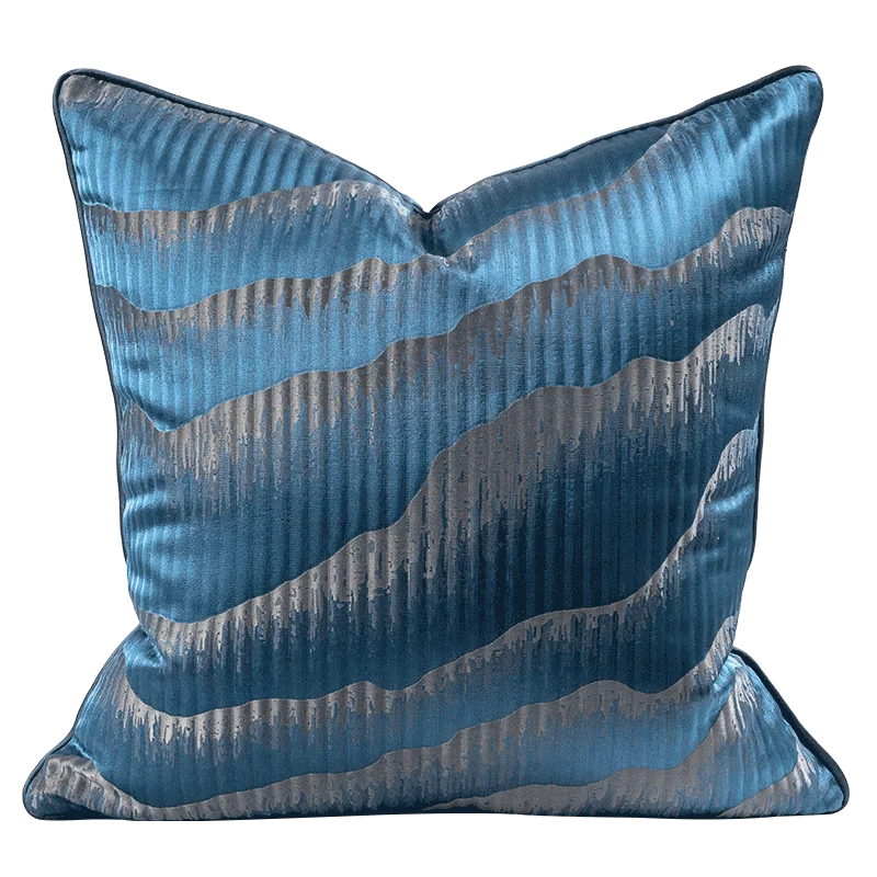 DecorBites™ Asian Landscape Painting Jacquard Square Pillow Cover 45x45cm