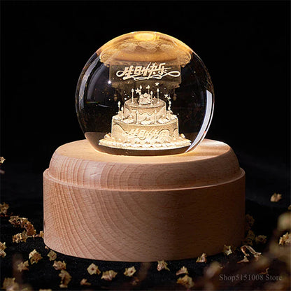 DecorBites™ Crystal Ball Night Light USB Music Box Universe Globe 3D Lamp