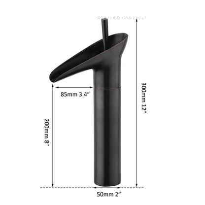 DecorBites™ Golden Waterfall Bathroom Faucet Mixer Tap Tall Sink Deck Mounted