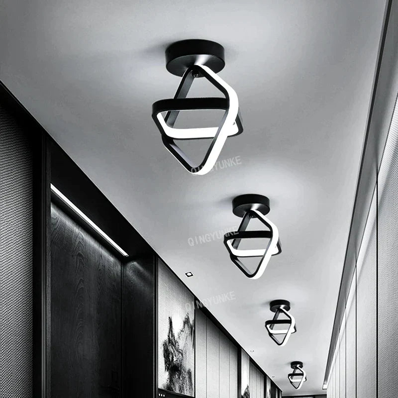 DecorBites™ Black Square LED Ceiling Lamp: Modern Lighting for Corridor, Aisle, Cloakroom, Balcony