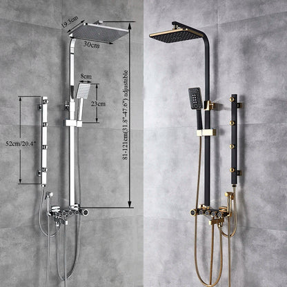 DecorBites™ 5-Function Shower Faucet Set with Rain Shower Head, Hand Shower, and Bathtub Spout