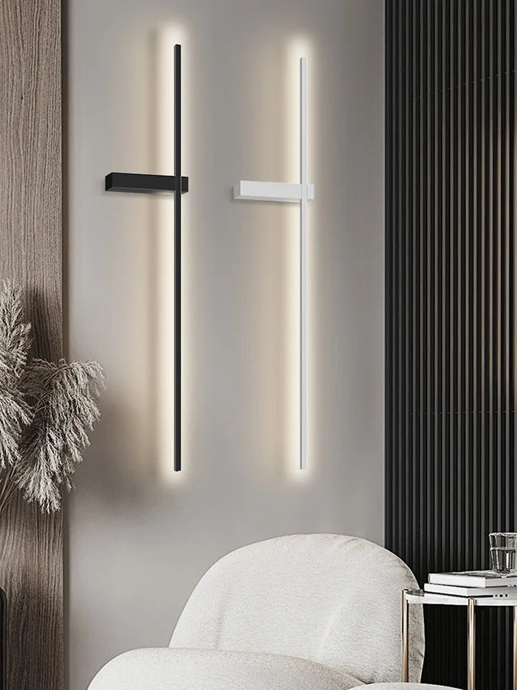 DecorBites™ Black Long Strip Wall Lamp - Modern Minimalist Bedroom Living Room TV Wall Light