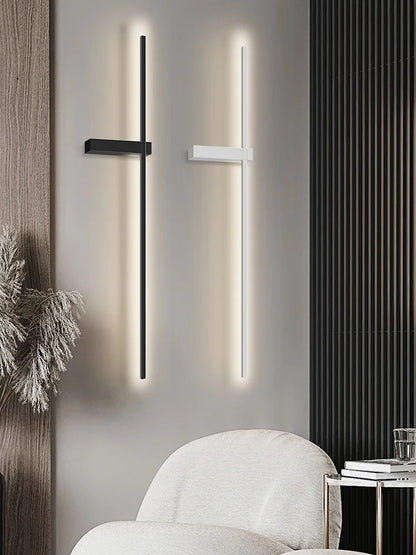 DecorBites™ Black Long Strip Wall Lamp - Modern Minimalist Bedroom Living Room TV Wall Light