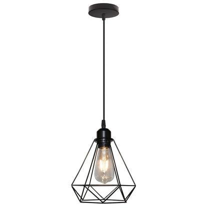 DecorBites™ Diamond Cage Wrought Iron Pendant Light for Dining Room and Kitchen Island
