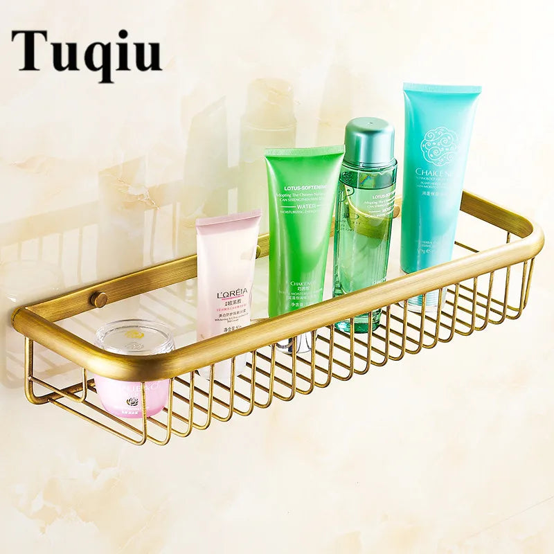 ™ Gold Brass Bathroom Shelf with Soap Holder 30cm/45cm
