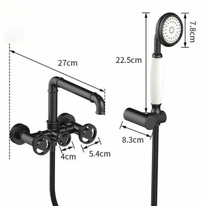 DecorBites™ Gold Bathtub Shower Set with Dual Control Wall Mount