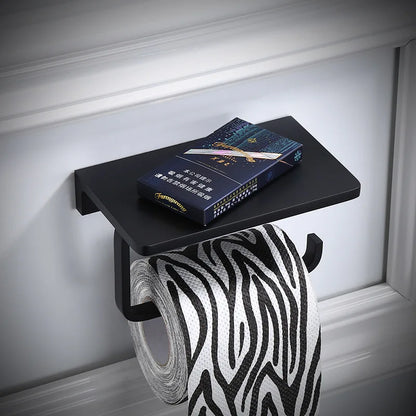 DecorBites™ Aluminum Bathroom Paper Holder with Phone Holder and Wall Mount
