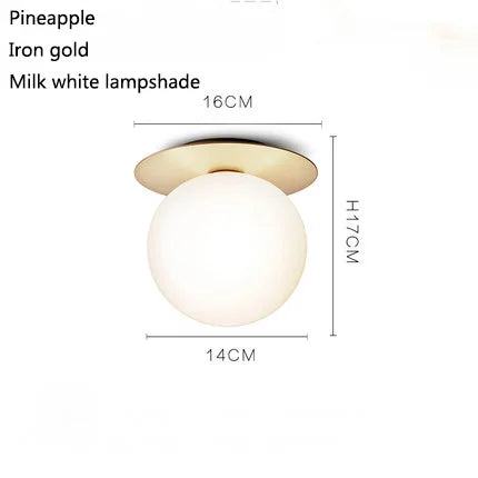 DecorBites™ Glass Ball Ceiling Lamp: Nordic Minimalist Round Hallway Light with Modern Design