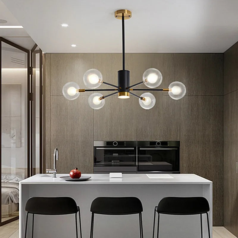 DecorBites™ Glass Ball Chandelier Modern Spotlight Pendant Lamp Lighting