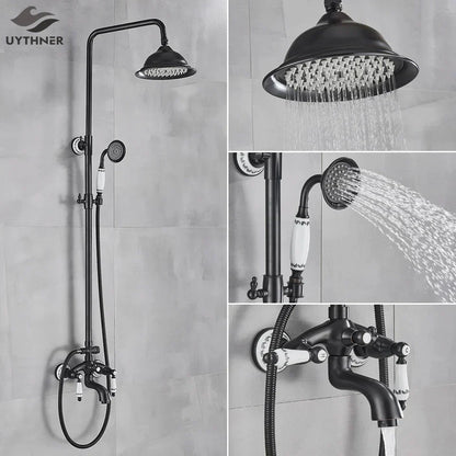 DecorBites™ 8" Rainfall Shower System with Bathtub Faucet and Hand Shower