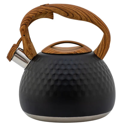 DecorBites™ 3L Stainless Steel Whistle Boiling Kettle | Hammer Pattern Sound Kettle for Gas and Induction Cookers