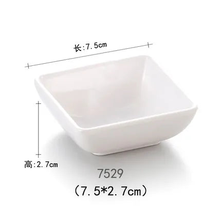 DecorBites™ Black Melamine Plastic Dipping Sauce Dish Bowl Set - Pack of 4