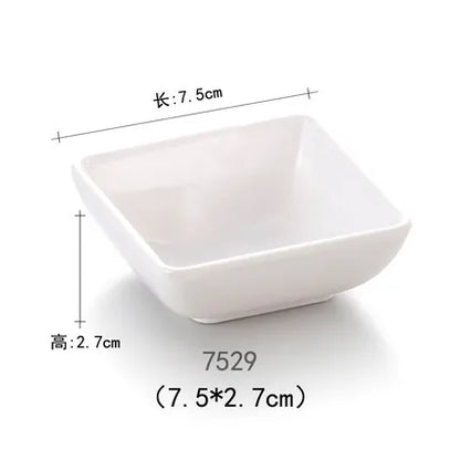 DecorBites™ Black Melamine Plastic Dipping Sauce Dish Bowl Set - Pack of 4