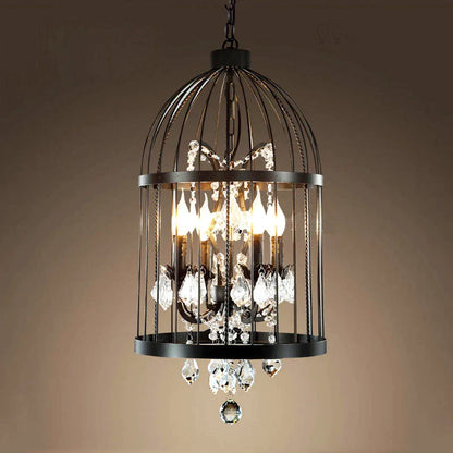 DecorBites™ Crystal Bird Cage Chandelier - Elegant Ceiling Light for Dining Room & Bedroom