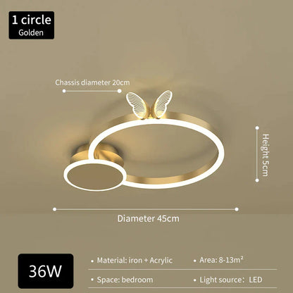 DecorBites™ Butterfly Light: Modern Round Ceiling Lamp for Light Luxury Living Room, 2024 New Model