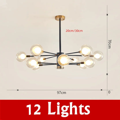 DecorBites™ Glass Ball Chandelier Modern Spotlight Pendant Lamp Lighting