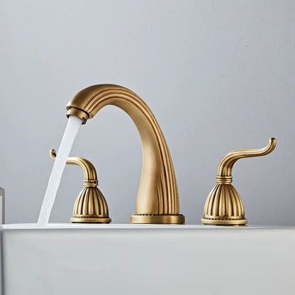 DecorBites™ Antique Bronze Widespread Basin Faucet with Double Handles