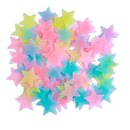 3D Stars Glow Dark Wall Stickers by DecorBites™ – Luminous Fluorescent Home Decor