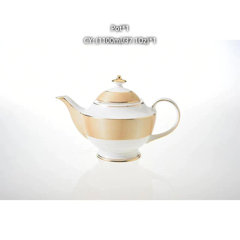 DecorBites™ Bone China Tea Pot: Elegant European Porcelain Coffee Pot for Tea Lovers.