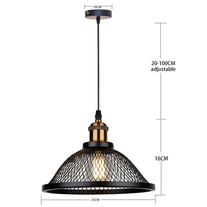 DecorBites™ Black Iron Net-Cage Pendant Light Fixture for Kitchen, Bedroom, Living Room, Restaurant
