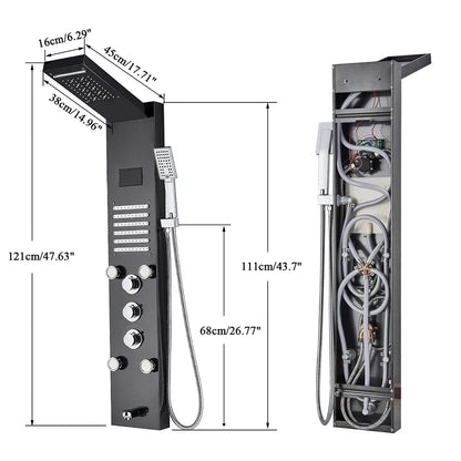 DecorBites™ LED Shower Panel Column Bathtub Mixer Tap with Temperature Screen Massage.
