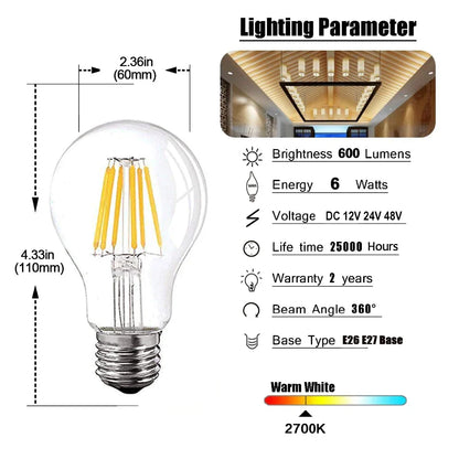 ™ LED Filament Bulb A19 6W 4500K Daylight Warm White E26 E27