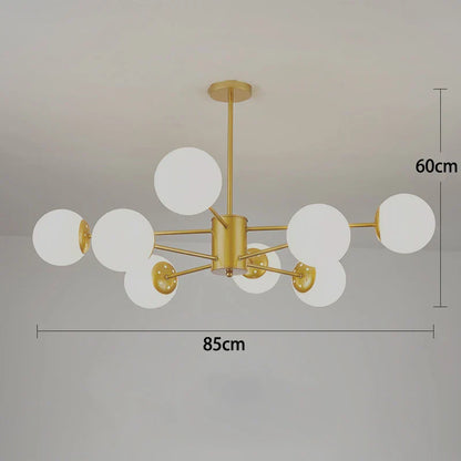 DecorBites™ Black/Gold Glass Pendant Light for Living Room Bedroom Restaurant
