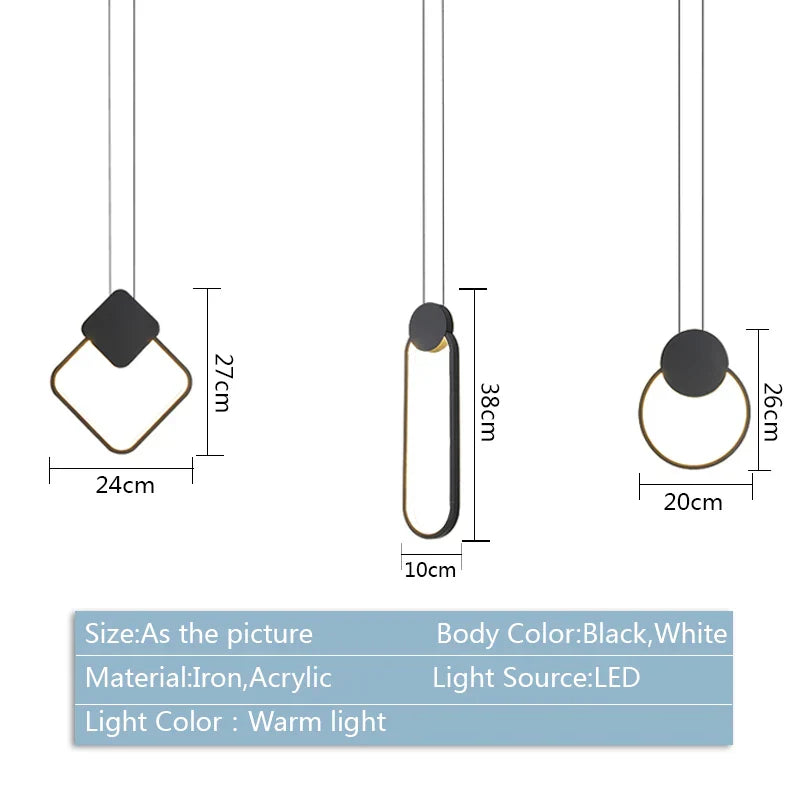 DecorBites™ LED Aluminum Pendant Lamp for Kitchen, Restaurant, Bar, Living Room, Bedroom