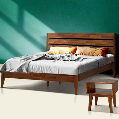[Buy 1 Get 1] Emery Solid Wood Bed Frame & Nightstand