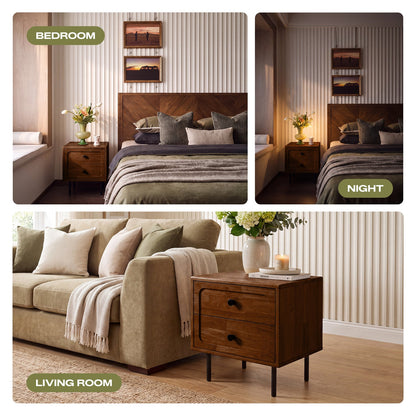 Savana Solid Wood 2-Drawer Nightstand