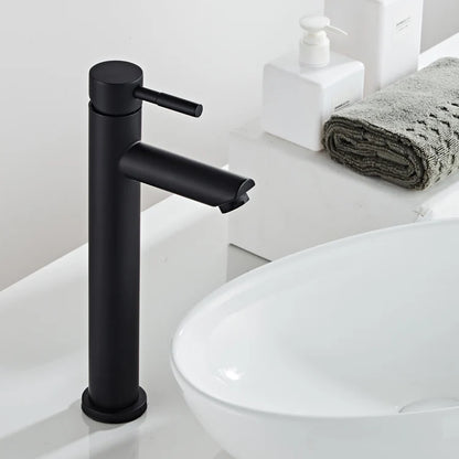 DecorBites™ Black Baking Stainless Steel Basin Faucet - Hot Cold Bathroom Sink Mixer