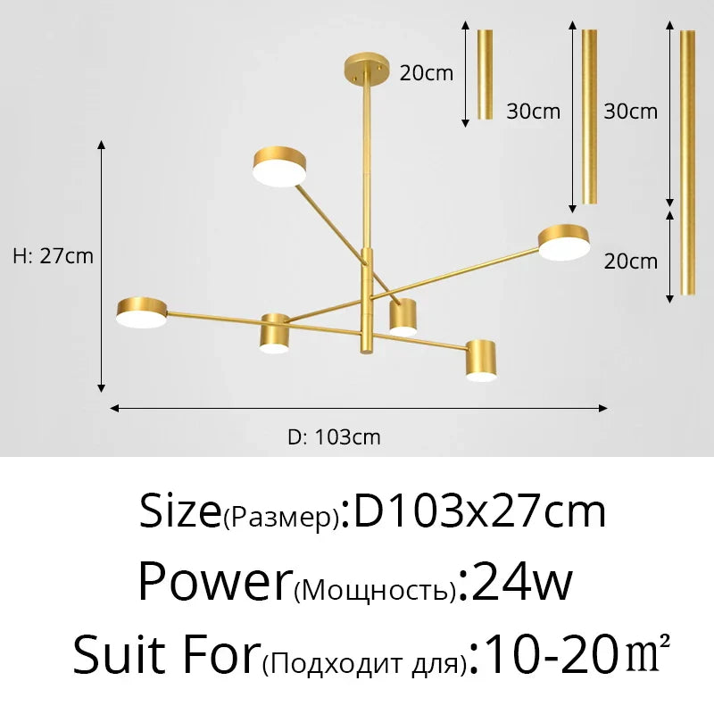 DecorBites™ LED Wrought Iron Chandelier for Living Room Bedroom Interior Lighting