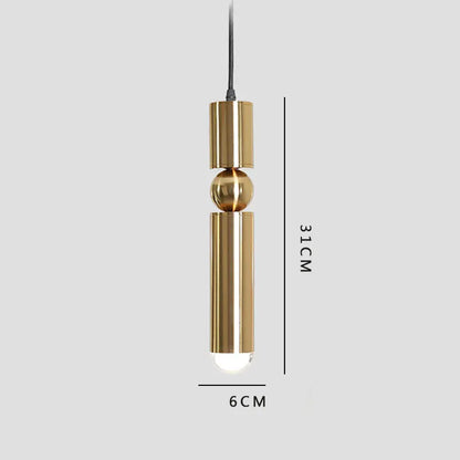 DecorBites™ Golden Cylinder Pipe LED Pendant Light - Modern Nordic Design