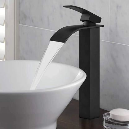 DecorBites™ Brass Waterfall Basin Faucet Single Lever Deck Mount Mixer Taps