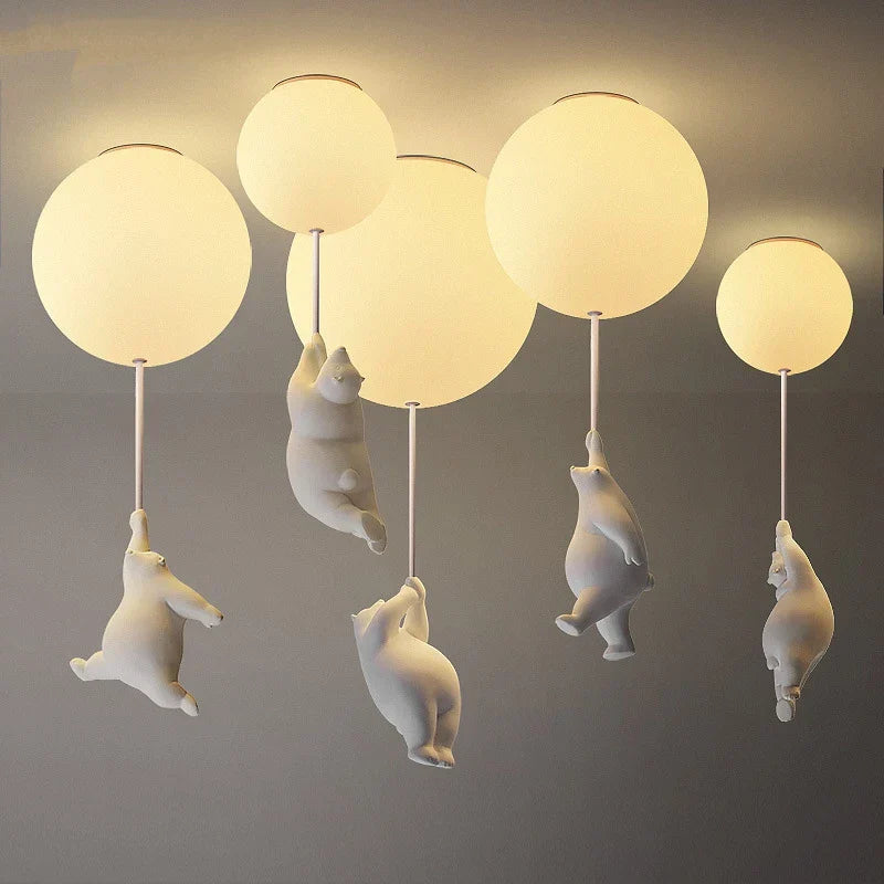 DecorBites™ Bear LED Ceiling Light: Modern Cartoon Warmth for Kids Rooms, Bedroom, Living Room Lighting