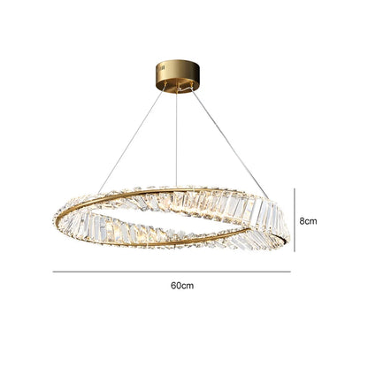 DecorBites™ Crystal Ring Light: Postmodern Round Chandelier for Living Room, Bedroom, Dining Room