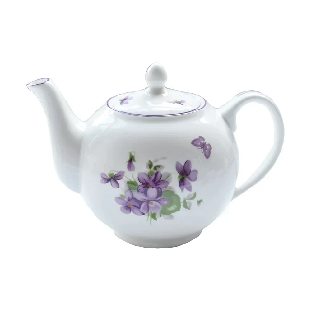 DecorBites™ Blue Dream Tea Set: Cup, Saucer, Milk Jar, Sugar Bowl, Plates & More