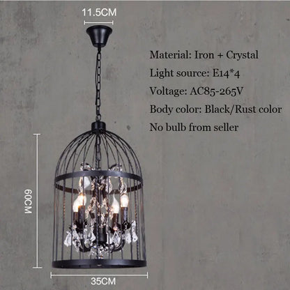 DecorBites™ Crystal Bird Cage Chandelier - Elegant Ceiling Light for Dining Room & Bedroom