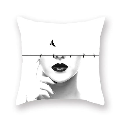 DecorBites™ Black Geometric Cushion Cover | Decorative Sofa Pillow Cases | Living room Throw Home Decor