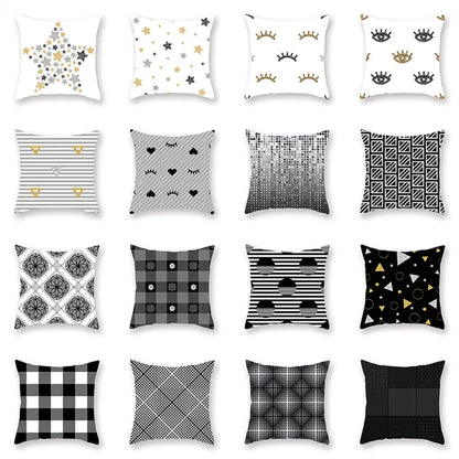 DecorBites™ Geometric Star Stripe Print Pillowcase - Wholesale, 45x45cm