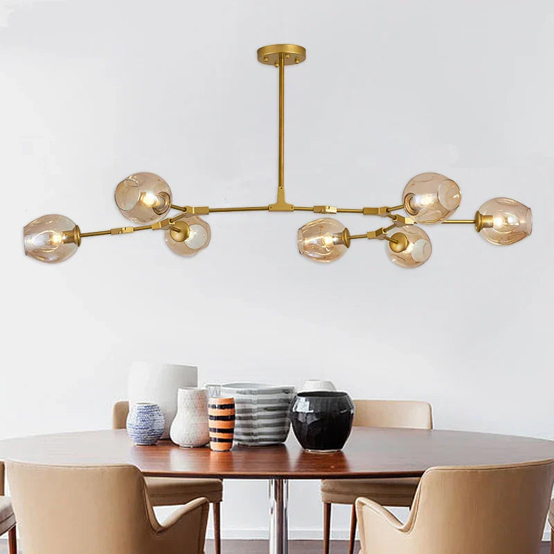 DecorBites™ Black Gold Glass Pendant Light Industrial Loft Stair Dining Room Nordic Lamp