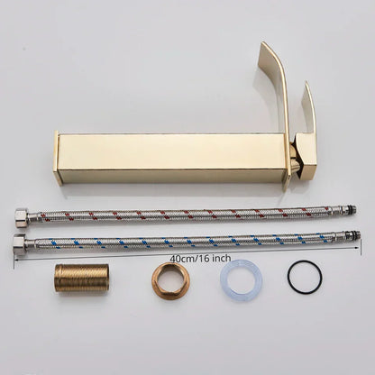 DecorBites™ Gold Basin Faucet Single Level Mixer Tap Hot Cold Water Bathroom Sink Tap