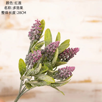 DecorBites™ Doluo Fruit Grass Simulation Flower Wedding Decor Fake Green Plants Bouquet