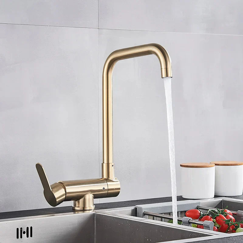 DecorBites™ Black Kitchen Rotating Faucet | Foldable Single Handle Mixer Faucet